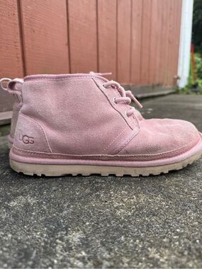 UGG Kids Blush Pink Suede Ankle Boots
